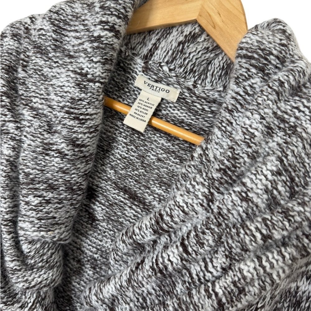Vertigo Paris Brown and White Cardigan Wrapped Knot Sweater Large - Picture 6 of 7